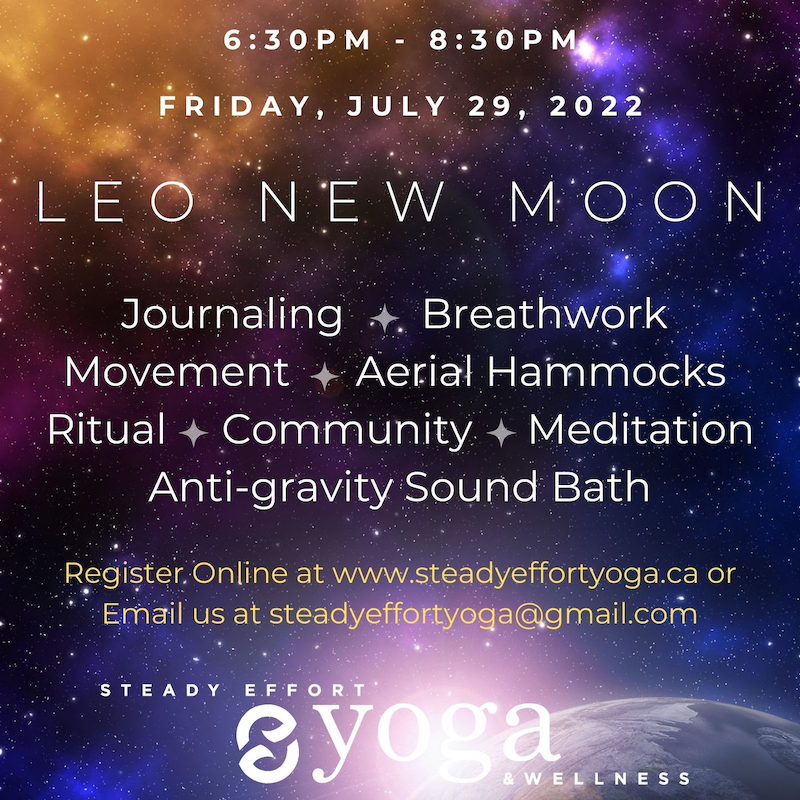 New Moon in Leo yoga event in Penticton.