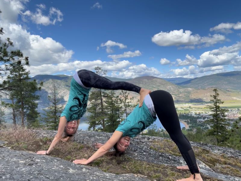 Mothers Day in Penticton - Fly & Float aerial yoga and sound bath. Win $120 to spend at Red Bag.