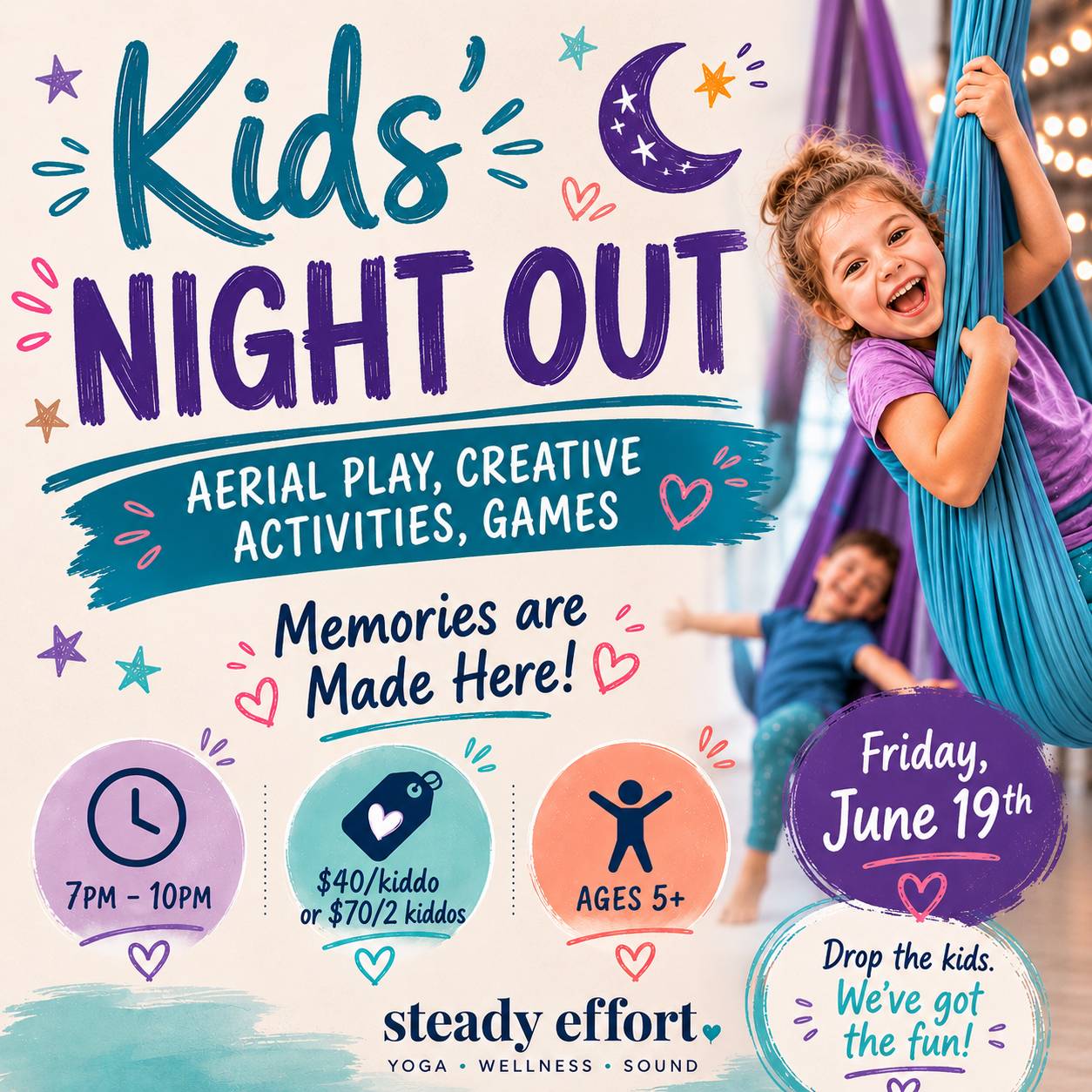 Kids Night Out at Steady Effort Yoga • Wellness • Sound